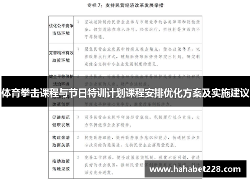 体育拳击课程与节日特训计划课程安排优化方案及实施建议